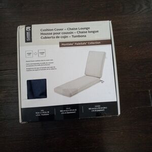 Montlake FadeSafe Patio Chaise Lounge Cushion Cover Heather Indigo Sz 72 Lx21 X3